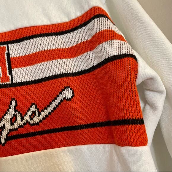 Vintage 80s Orange & White Cheerleader Uniform Crewneck Sweater LPJH Bullpups - Picture 16 of 16